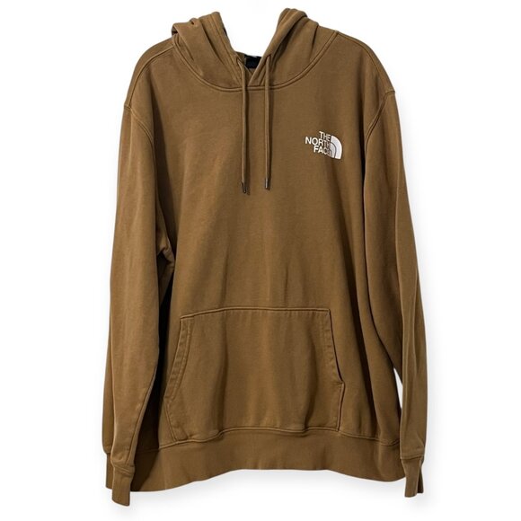 The North Face Men’s XL Brown Hoodie Sweatshirt Pullover Logo Front and Back - Picture 1 of 9